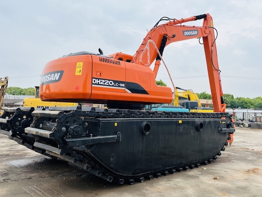 Doosan sử dụng máy đào lưỡng cư DH220LC-9E Với 1 m3 Máy làm sạch sông Long Reach Boom Máy đào tay thứ hai