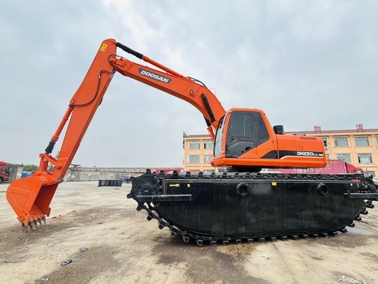 Doosan sử dụng máy đào lưỡng cư DH220LC-9E Với 1 m3 Máy làm sạch sông Long Reach Boom Máy đào tay thứ hai